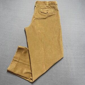 L.L. Bean Pants Mens 40x30 Beige Corduroy Khaki Comfort Waist Relaxed Fit